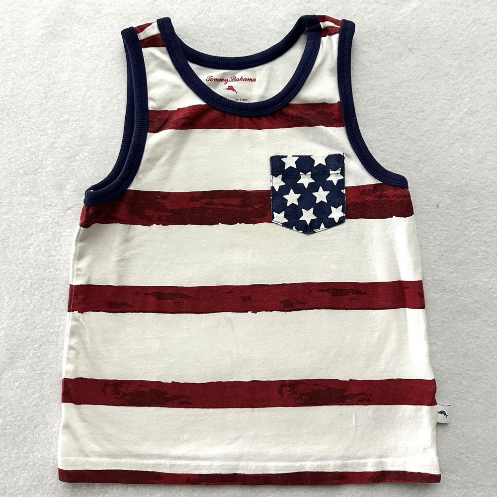 Tommy Bahama XS 4 Stars Stripes Red White Blue July 4 Independence Sleeveless